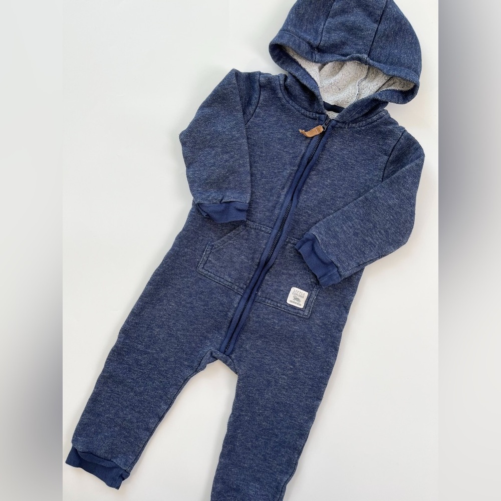 🩵 4/$20 Carters Cozy Blue Kids Hooded One Piece